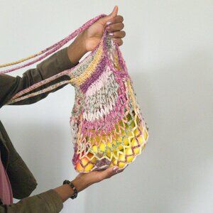 Multicolored Crochet Market Bag